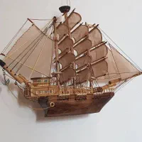 ماکت کشتی چوبی بادبانی کلکسیونی دستساز