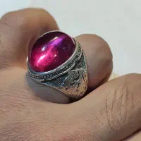 انگشتر دست ساز با سنگ یاقوت کهنه