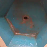 حوض شش ضلعی سنتی آبی رنگ