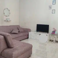 مبل دونفره تختخواب شو دو عدد صندلی انگشتی میز وسط