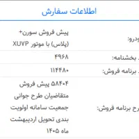 فروش حواله پیش فروش ماشین سورن پلاس