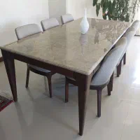 میز ناهارخوری ۸ نفره صفحه سنگ برند هارمونی