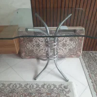 میز شیشه ای استیل