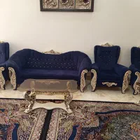 سرویس مبلمان ۸نفره با شال پرده و میز|مبلمان خانگی و میز عسلی|تربت‌حیدریه, رجایی|دیوار
