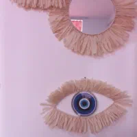 ست دیوارکوب وآینه رافیا