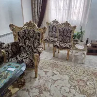 مبل استیل ۹نفره پارچه ترک چوب راش
