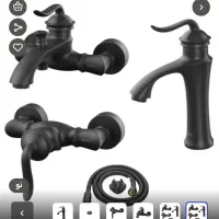 ست شیر آلات کسری.مدل دانوب.مشکی مات ۴عددی