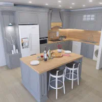 طراحی 3d سه‌ بعدی  دکور کابینت مغازه فروشگاه