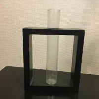 گلدان شیشه ای با قاب چوبی