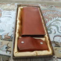 ست کیف پول چرم و جاکلیدی