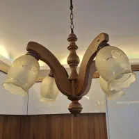 لوستر چوبی 4شاخه|لوستر و چراغ آویز|مشهد, یاس|دیوار