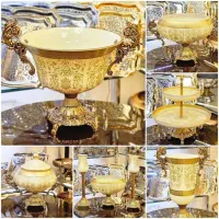 ست پذیرایی۴ تکه طلاکوب چک هم قبوله فقط فروش آنلاین|ظروف سرو و پذیرایی|تبریز, |دیوار