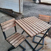 میز و صندلی ثابت چوبی فلزی مقاوم ناهار خوری کد ۹۸۵|میز و صندلی غذاخوری|رشت, انصاری|دیوار