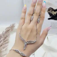 سرویس زنجیری نقره جواهری زنانه کد 60066|بدلیجات|تبریز, |دیوار