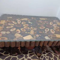 میز نهارخوری مدل چوبی روستیک طرح جنگلی ۶ نفره|میز و صندلی غذاخوری|تهران, مجیدیه|دیوار