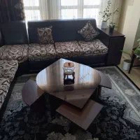 مبلمان ۷ نفره چرمی ،ناهارخوری ۶ نفره چوب و شیشه|مبلمان خانگی و میز عسلی|ساوه, |دیوار