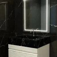 روشویی کابینتی مدل F19 سفید مشکی طوسی