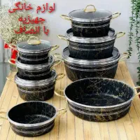 قابلمه 14پارچه ماربل گلدانی لیومکس (۶قابلمه+۲تابه)