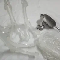 فلافل زن شلف سنگ سفید پایه بشقاب