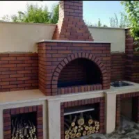 اجرای نمای اجر و سنگ ساده و طرح دار وباربیکیو