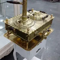 سماور منقل برنجی گلد ۲۴ طلا قلم