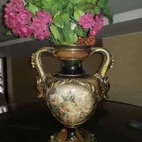 گلدان آنتیک طرح لیموژ نقاشی کلاسیک اروپایی