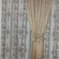 پرده در حد نو با تور تزئینی وسط، کتان خارجی|پرده، رانر، رومیزی|تهران, امیر بهادر|دیوار