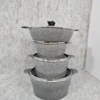 سرویس قابلمه وتابه ۸پارچه چدن گرانیت کف رینگی|ظروف پخت‌وپز|قم, ولیعصر|دیوار