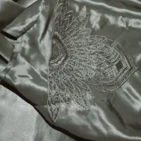 چادر ملی مشکی گلدوزیشده نگین دار|لباس|کرمانشاه, |دیوار