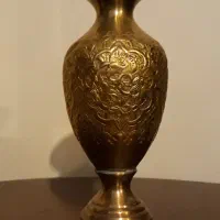 گلدان برنجی قدیمی قلم کاری زیبا