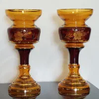جفت شمعدان دوپوسته عسلی چک