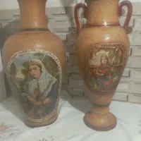 یک جفت گلدان سفالی