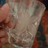 ۳ عدد استکان گل برجسته دسته دار ژاپن جهت کسری