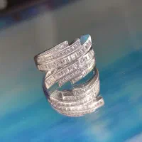 انگشتر جواهر تمام نقره چپ و راستی عین طلا کادو خاص