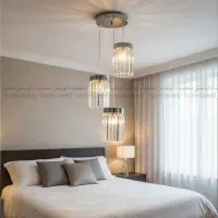 لوستر مدرن اویز کریستالی آشپزخانه اتاق طرح سما|لوستر و چراغ آویز|تبریز, |دیوار
