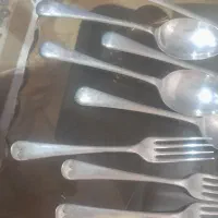 قاشق چنگال روکش نقره انتیک