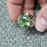 انگشتر نقره با سنگ تورمالین ساخت