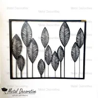 تابلو فلزی دکوراتیو سوزنی برگ بزرگ