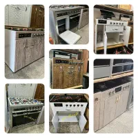 صفحه شیشه ای  اجاق گاز ۵ شعله طرح فر یکسال گارانتی