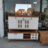 آینه کنسول با میز تلویزیون مدل دیزاین صفحه دوبل