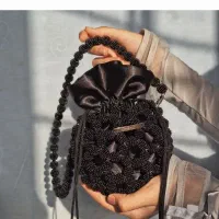 کیف مجلسی مرواریدی تمشکی