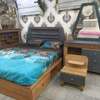 تخت عرض ۱۶۰ کلاسیک چراغ دار|تخت و سرویس خواب|الوند, |دیوار