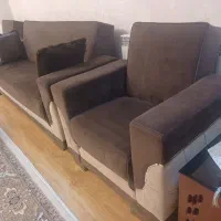 مبل راحتی ۸نفره تخت شو شاسی فلزی همراه با جلو مبلی