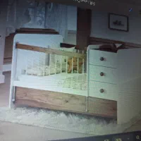 تخت نوزاد با حفاظ بانرده و کشو دار تخت کودک
