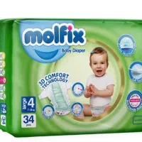 پوشک مولفیکس سایز4 دو بسته 34 تایی