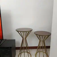 سه عسلی با میز گرد کنار سالنی فلزی چتری|مبلمان خانگی و میز عسلی|گرمدره, |دیوار