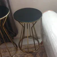 دو عدد گل میز رنگ طلایی نو نو