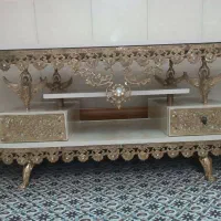 ویترین برنز،ساعت برنزی، آیینه شمعدان برنجی|کلکسیون اشیاء عتیقه|قنوات, |دیوار