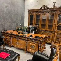 مبلمان اداری کلاسیک شاهی میز کنفرانس نیم ست چوبی