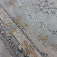 فرش طوسی طلایی شاهکار  ...گل برجسته دوتخته ۹ متری|فرش|اراک, |دیوار